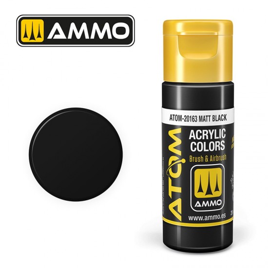 Acrylic Paint - ATOM Colour #Matt Black (20ml jar)