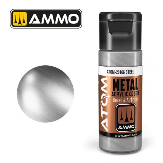 Acrylic Paint - ATOM Metallic #Steel (20ml jar)