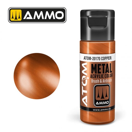 Acrylic Paint - ATOM Metallic #Copper (20ml jar)