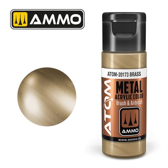 Acrylic Paint - ATOM Metallic #Brass (20ml jar)