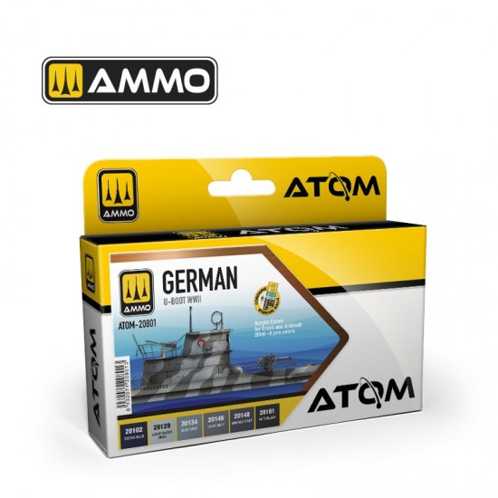 Acrylic Paints - ATOM #German U-BOOT WWII Set (6x 20ml)