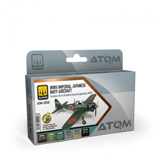 Acrylic Paints set - ATOM #WWII Imperial Japanese Navy Aircraft (6 jars, 20ml each)