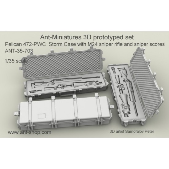 1/35 Pelican 472-PWC Storm Cases with M24 Sniper Rifle and Sniper Scores