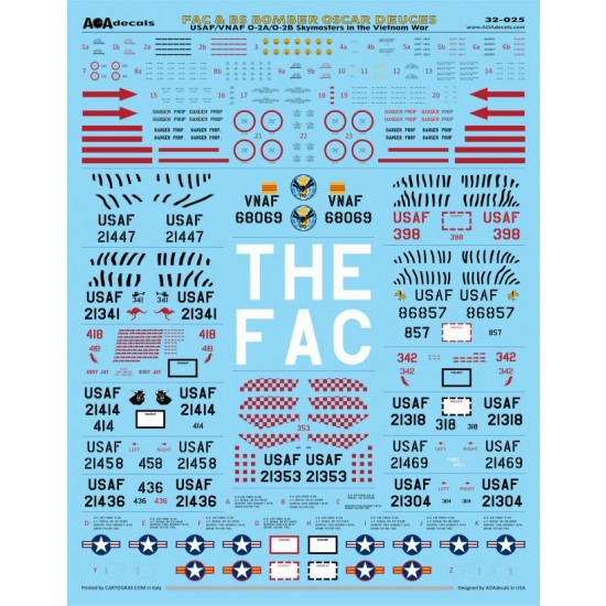 1/32 FAC & BS Bomber Oscar Deuces USAF/VNAF O-2A/B Skymasters Vietnam War for Roden O-2
