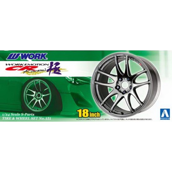 1/24 Work Emotion CR Kiwami 18inch Wheels & Tyres Set with Decals