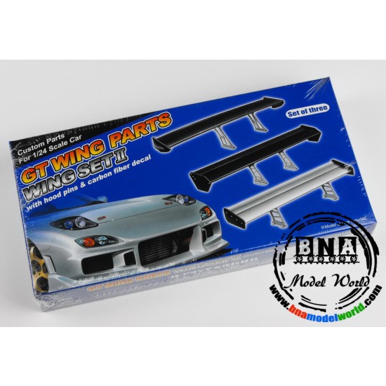 1/24 GT Wing Parts Wing Set II w/Hood pins & Carbon Fiber Decal