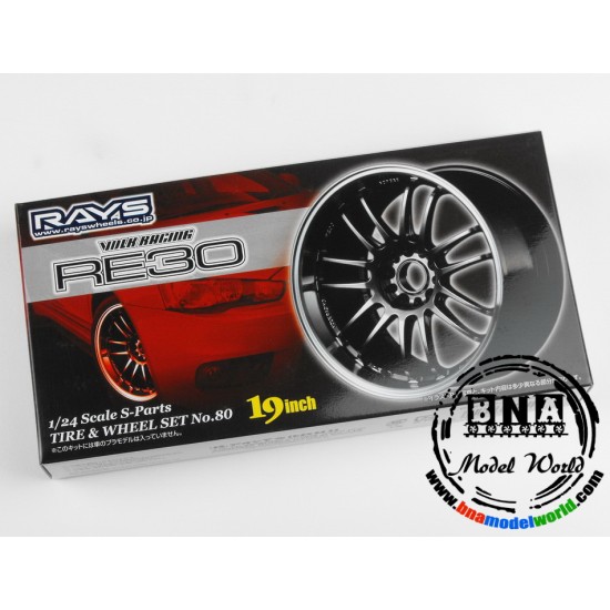 1/24 19inch Volk Racing RE30 Wheels & Tyres Set