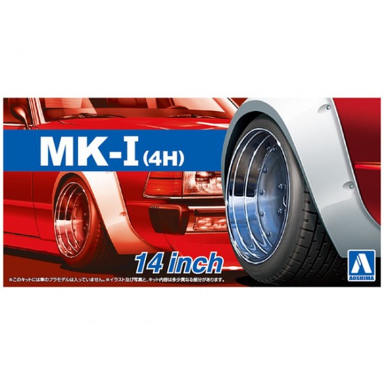 1/24 14inch Mark I (4H) Wheels and Tyres Set 