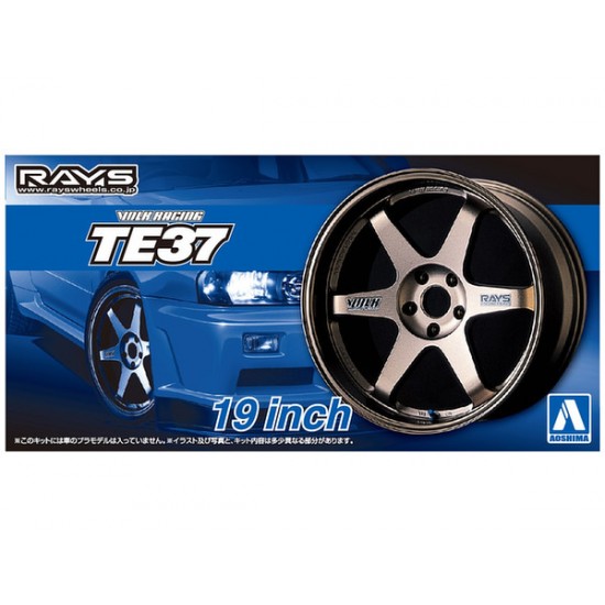 1/24 19inch Volk Racing TE37 Wheels and Tyres Set 