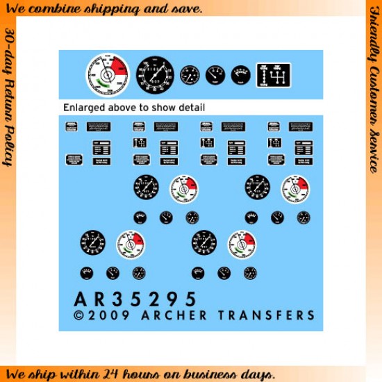 1/35 SdKfz.7 Instruments and Placards for Trumpeter kit