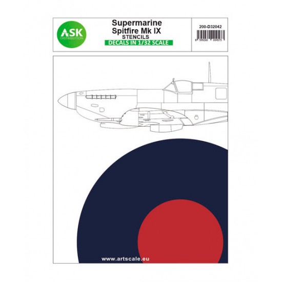 Decal for 1/32 Supermarine Spitfire Mk.IX Stencils