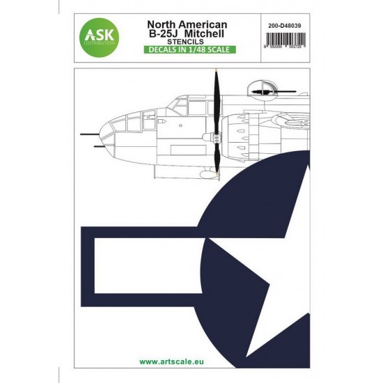 Decals for 1/48 N.A. B-25J Mitchell Stencils