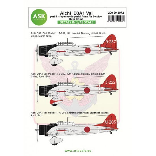 1/48 Aichi D3A1 Val Decal pt.4 - IJA Air Service over China