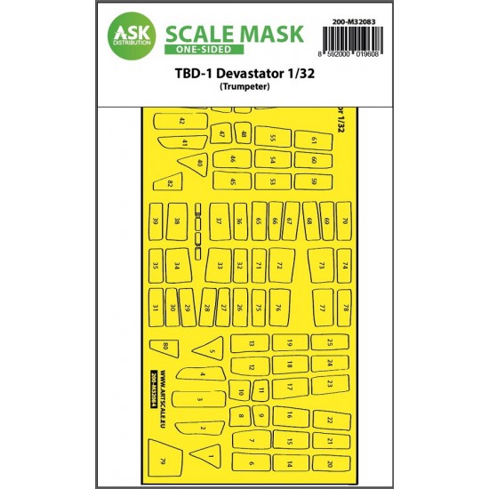 1/32 TBD-1 Devastator One-sided Express Fit Masking for Trumpeter kit