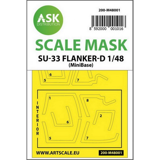 1/48 Su-33 Flanker D Double-sided Paint Masking for Minibase