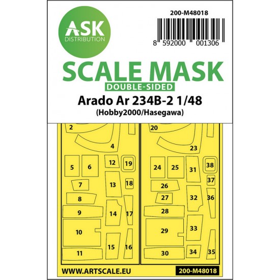 1/48 Arado Ar 234B-2 Double-sided Paint Masking for Hasegawa / Hobby2000