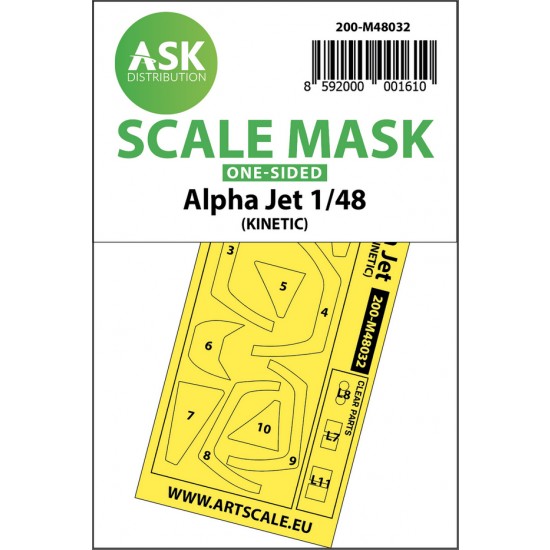 1/48 Alpha Jet One-sided Paint Masking for Kinetic kits