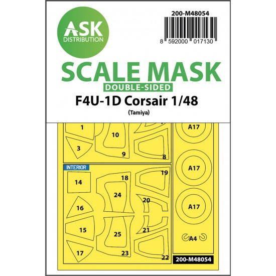 1/48 F4U-1D Corsair Double-sided Paint Masking for Tamiya kits