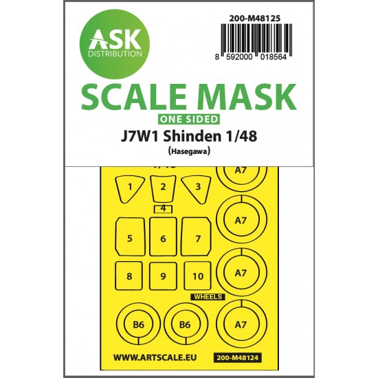 1/48 J7W1 Shinden One-sided Express Self-adhesive Pre-cutted Masking for Hasegawa