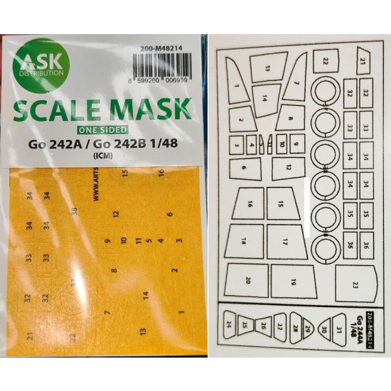 1/48 Gotha Go 242A / Go 242B One-Sided Express Fit Mask for ICM kits