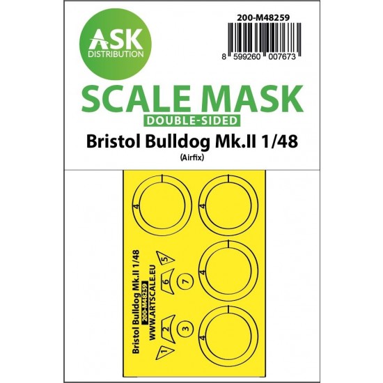 1/48 Bristol Bulldog Mk.II Double-sided Express Fit Mask for Airfix kits