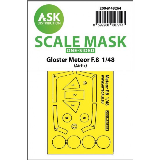 1/48 Gloster Meteor F.8 One-sided Mask for Airfix kits