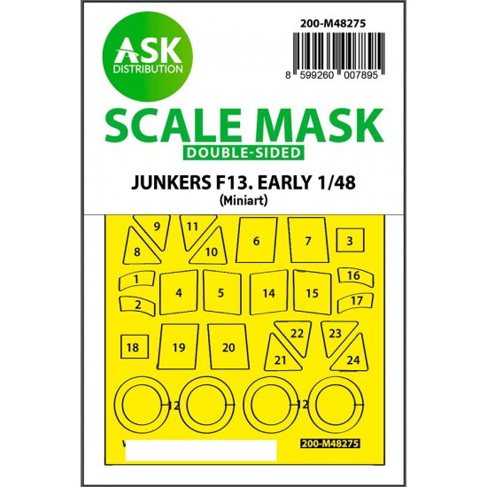 1/48 Junkers F-13 Double-sided Express Fit Mask for MiniArt kit