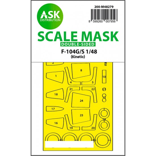 1/48 F-104G/S Double-sided Express Fit Mask for Kinetic kit