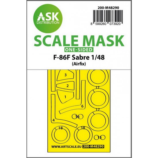 1/48 F-86F Sabre One-sided Express-fit Mask for Airfix