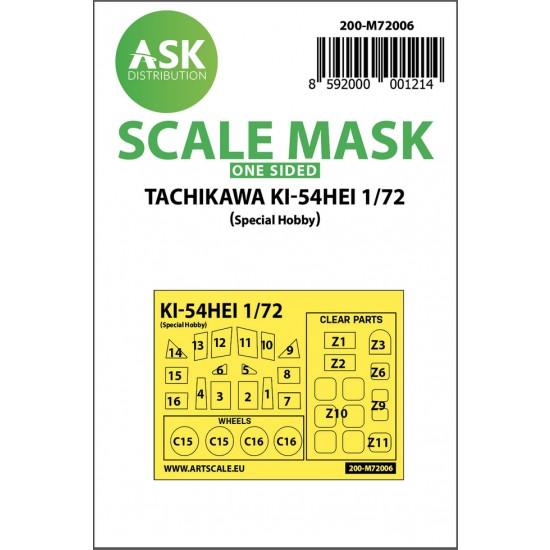 1/72 Tachikawa Ki-54HEI One-sided Paint Masking for Special Hobby