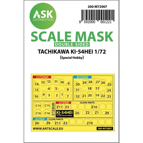 1/72 Tachikawa Ki-54HEI Double-sided Paint Masking for Special Hobby