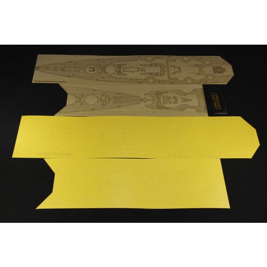 1/350 DKM Bismarck Wooden Deck w/Masking Sheet & PE for Revell kit #05040