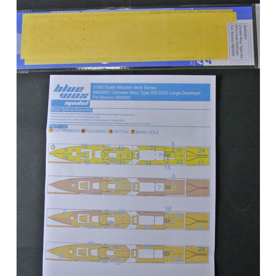 1/350 Chinese Navy Type 055 DDG Large Destroyer Deck Masking Sheet for Bronco kit #NB5055