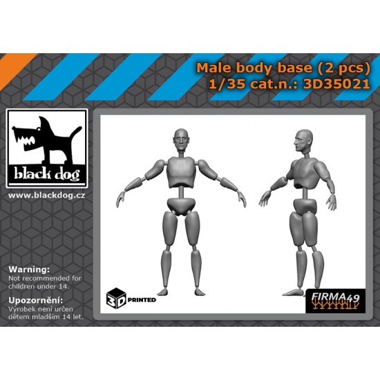 1/35 Male Body Base (2pcs)