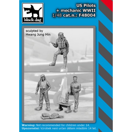 1/48 WWII US Pilots and Mechanic