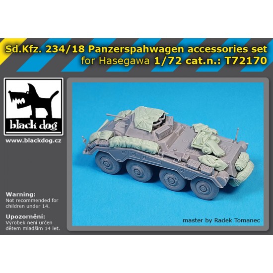 1/72 SdKfz 234/18 Accessories set for Hasegawa kits