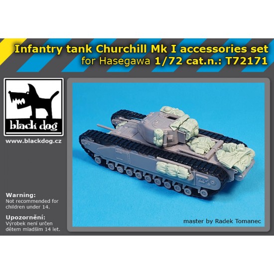 1/72 Infantry Tank Churchil Mk I Accessories set for Hasegawa kits