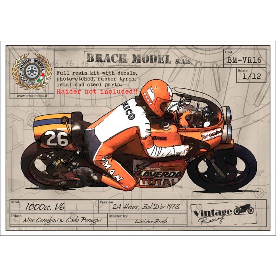 1/12 Laverda V6 1000cc Motorcycle, 24h Bol d'Or 1978 Nico Cereghini/Carlo Perugini ver