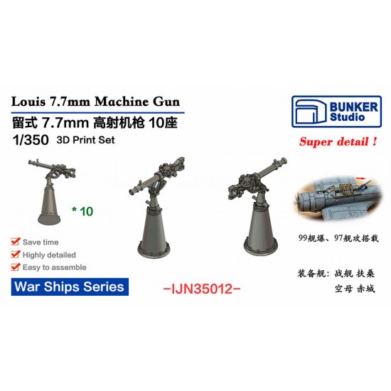 1/350 IJN 7.7mm Machine Gun (10pcs)