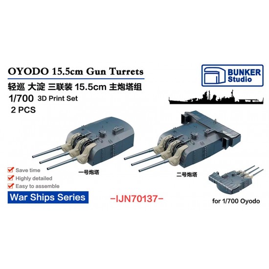 1/700 Oyodo 15.5cm Gun Turrets