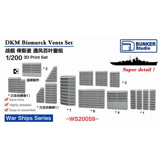 1/200 DKM Bismarck Vents Set