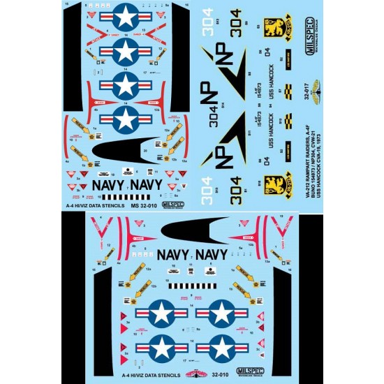 Decals for 1/32 VA-212 Rampant Raiders, A-4F Skyhawk, USS Hancock, CVA-19, CVW-21 1973