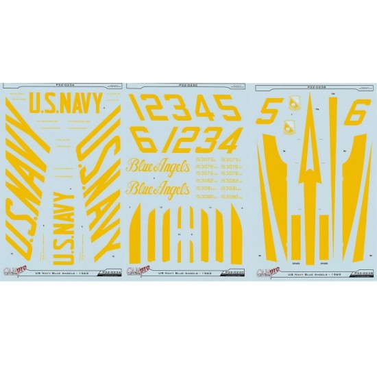 Decals for 1/32 US Navy Blue Angels F-4J Phantom II 1969