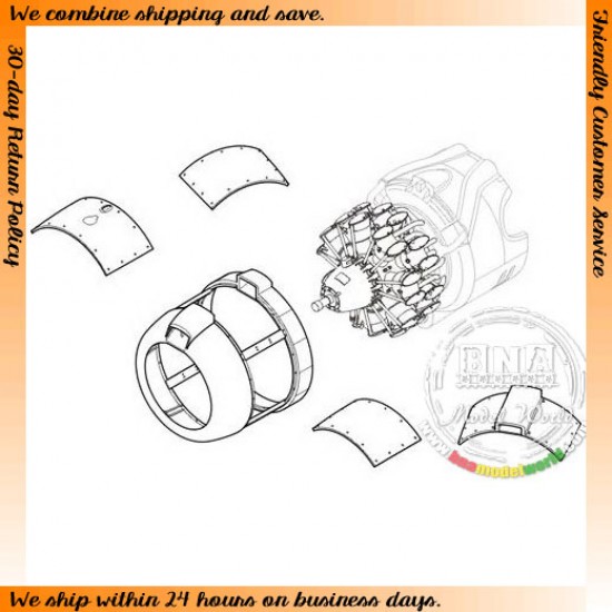 1/48 Nakajima J1N1 Gekko Irving Engine Set for Tamiya kits