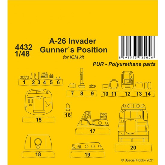1/48 WWII/Post WWII US A-26 Invader Gunner's Position for ICM kits