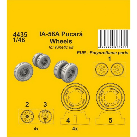 1/48 Modern IA-58A Pucara Wheels for Kinetic kit