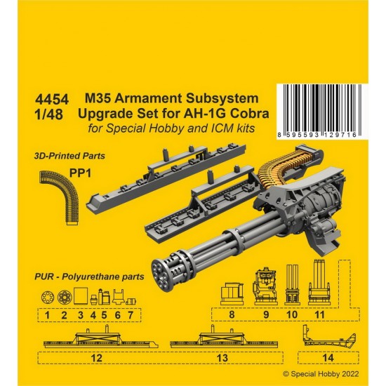 1/48 Bell AH-1G Cobra M35 Armament Subsystem Upgrade Set for Special Hobby kit