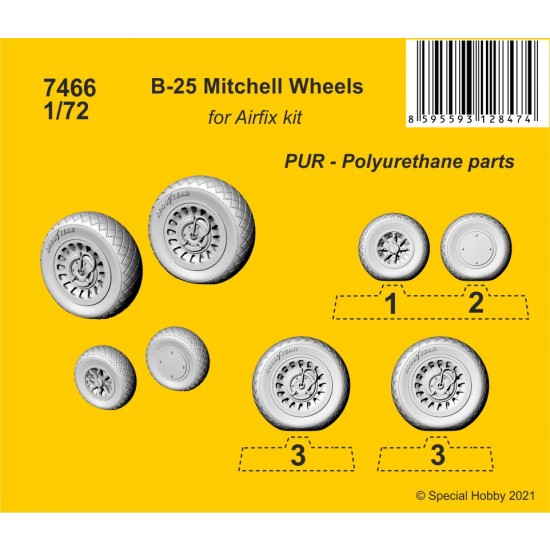 1/72 North American B-25 Mitchell Wheels