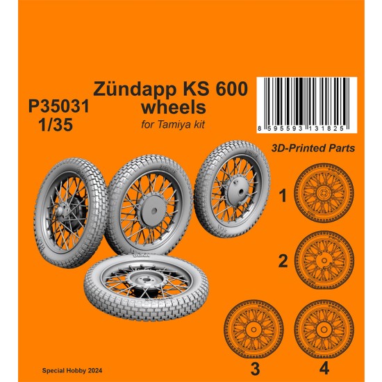 1/35 Zundapp KS 600 Wheels for Tamiya kit