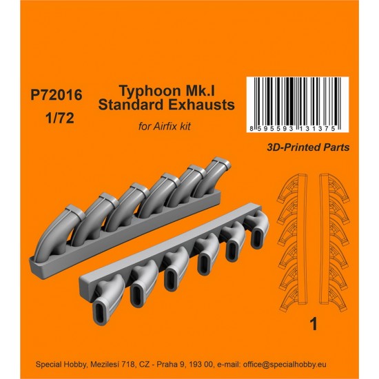 1/72 Typhoon Mk.I Standard Exhausts for Airfix kit